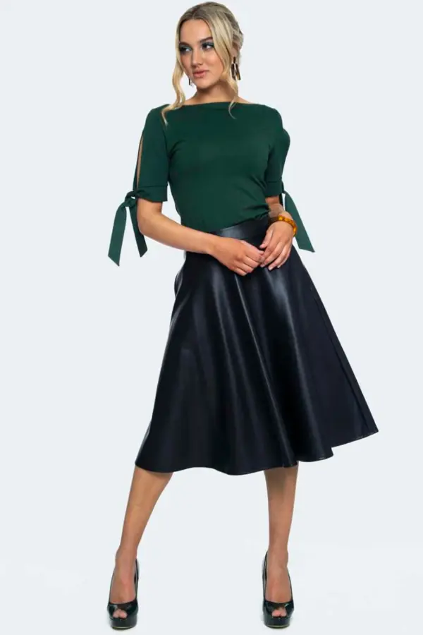 Leather Flare Skirt