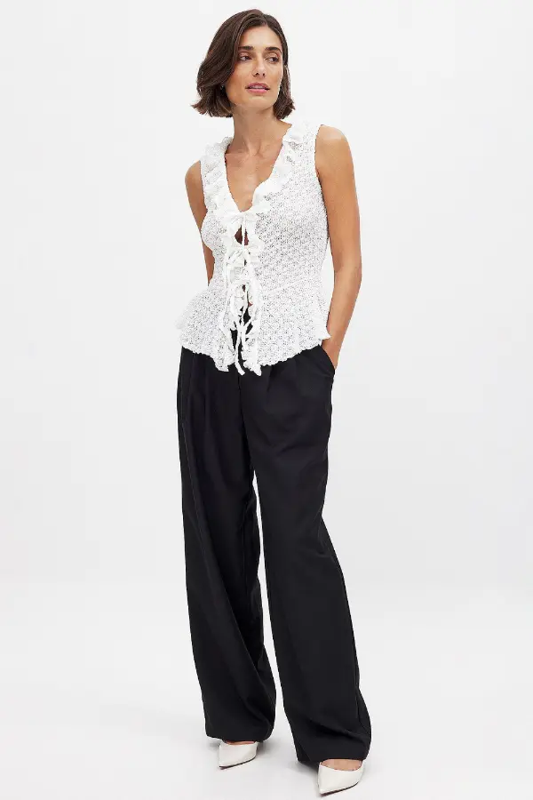 White Sleeveless Top