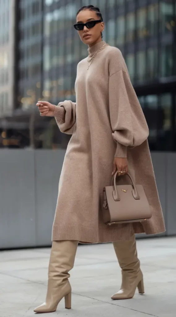 Beige Boots Outfit
