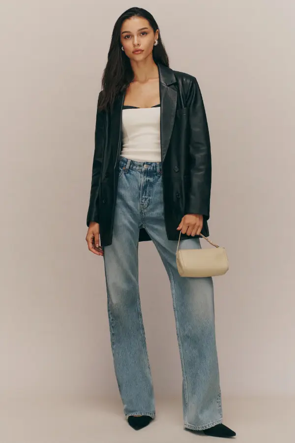 Black Leather Blazer Outfit