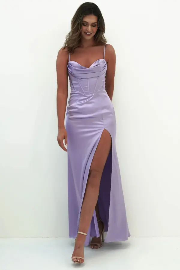 Lavender Satin Dress