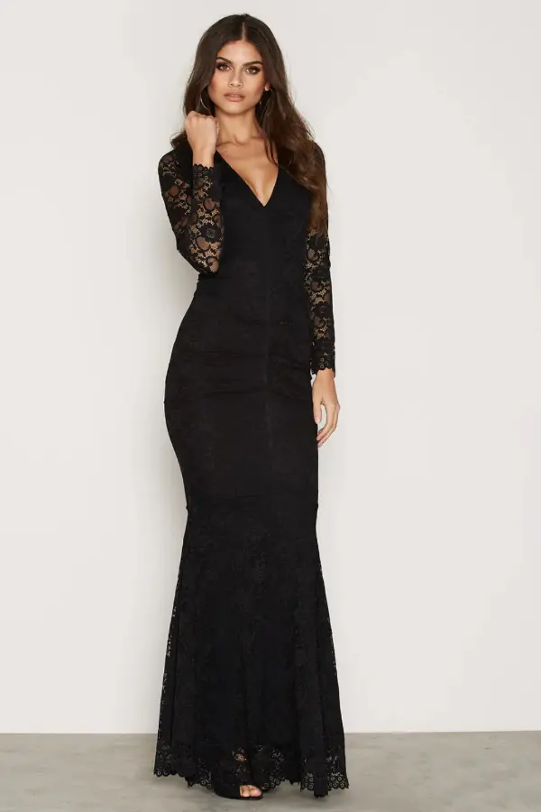 Long Black Lace Dress