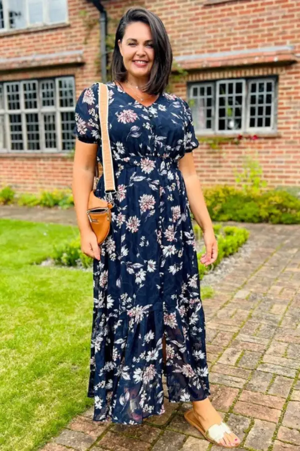 Navy Floral Maxi Dress