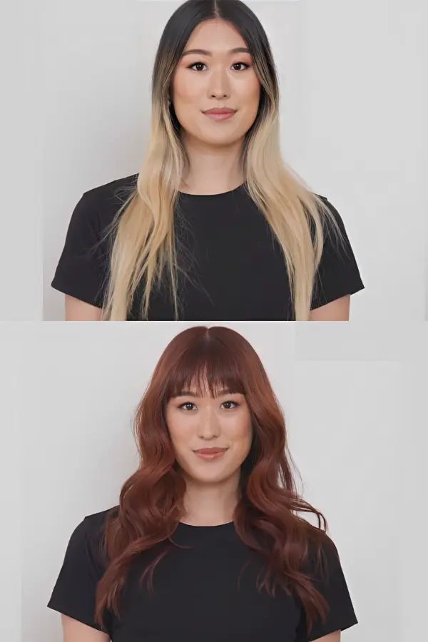 Blonde to Copper Hair Before and After