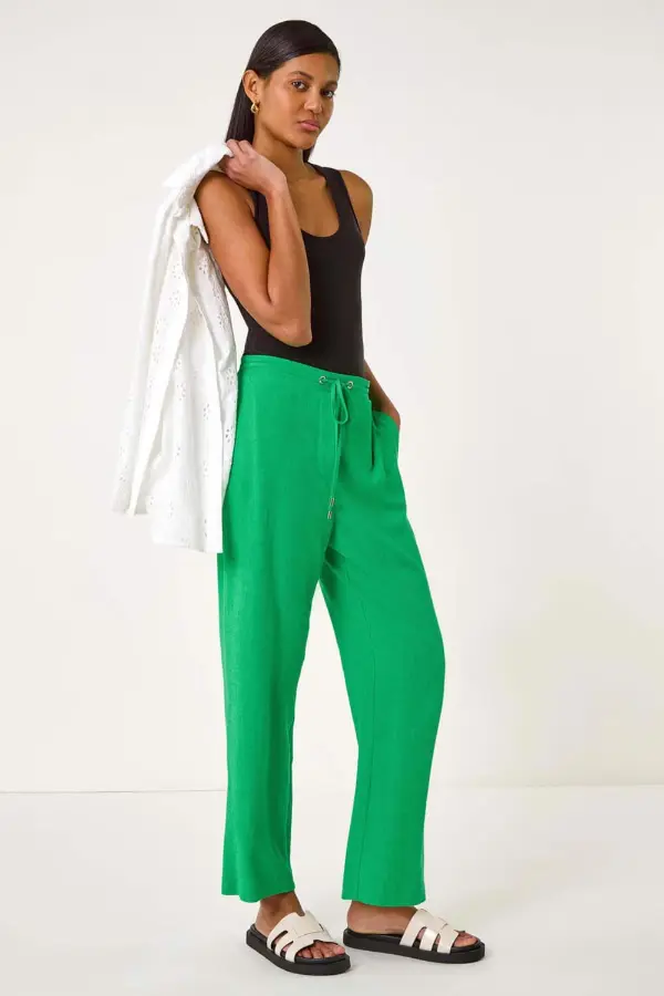 Green Linen Pants Outfit