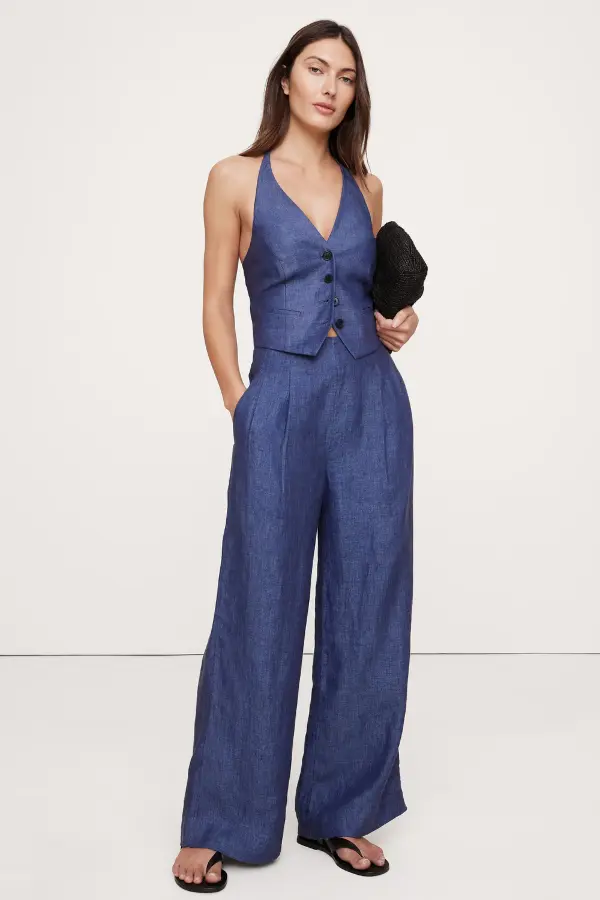 High Waisted Linen Pants 