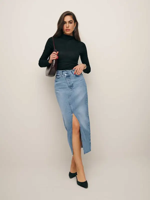 Jeans Skirt Outfit Ideas