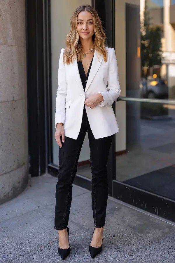 White Blazer Work Outfit