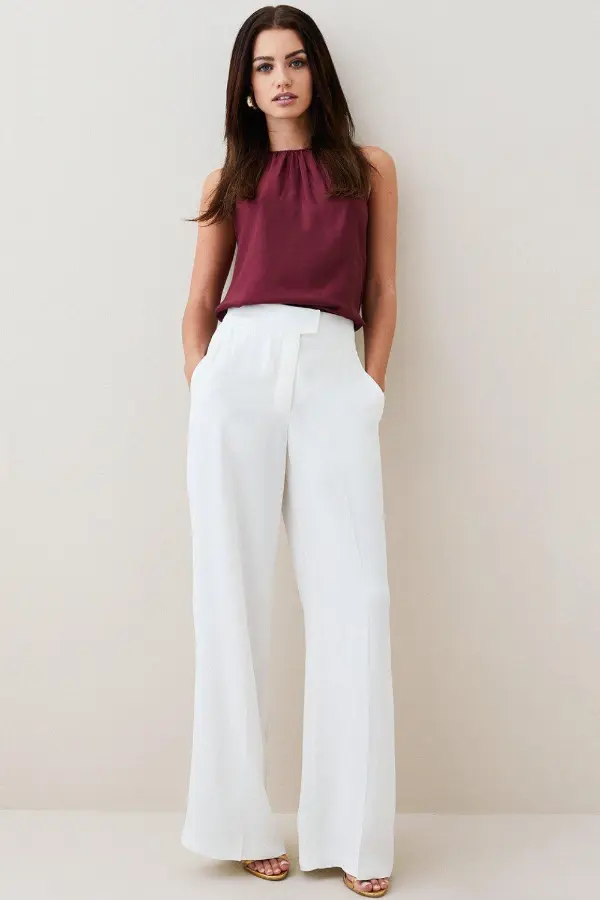 White Wide Leg Pants