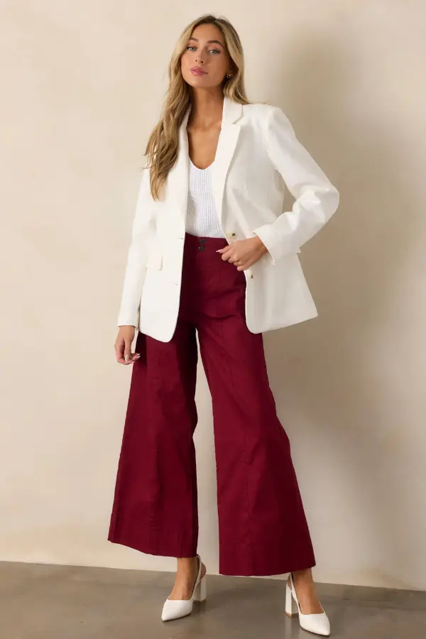 Wide Leg Pants With Blazer