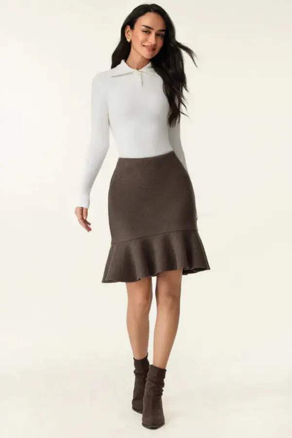 How to Style Long Sleeve Polo With Skirt