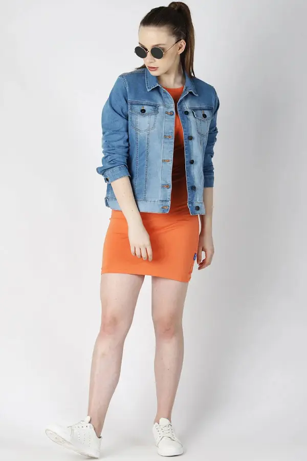How to Wear Denim Jacket With Dress