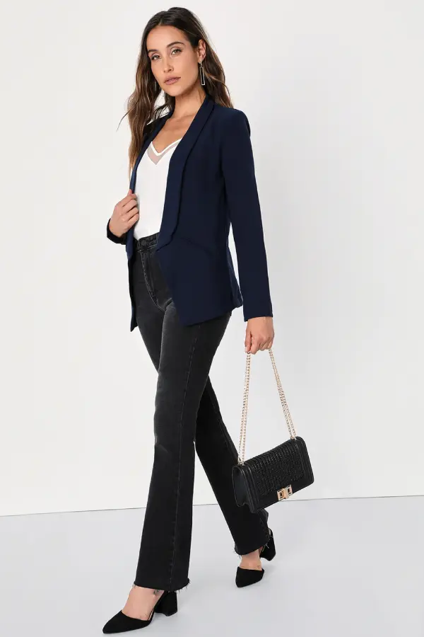 Navy Blazer Outfit Women Casual