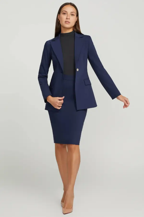 Navy Blazer Outfit Women Work
