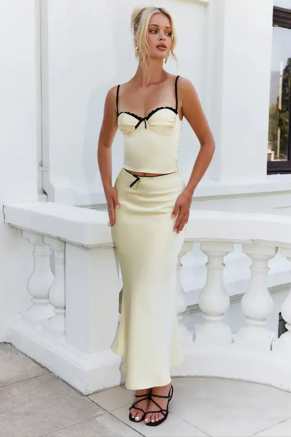 Satin Skirt Outfit Elegant