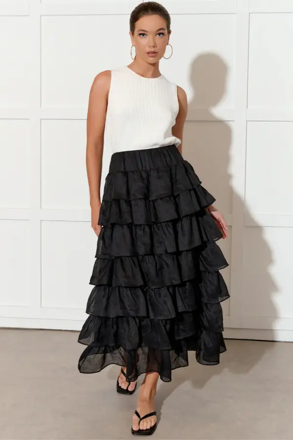 Black Ruffle Skirt