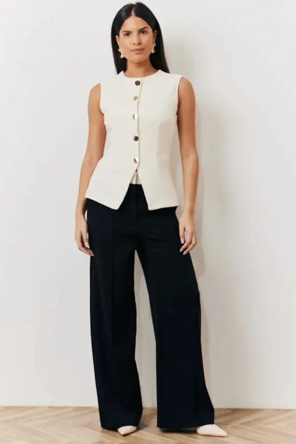 Cream Waistcoat Outfit Women