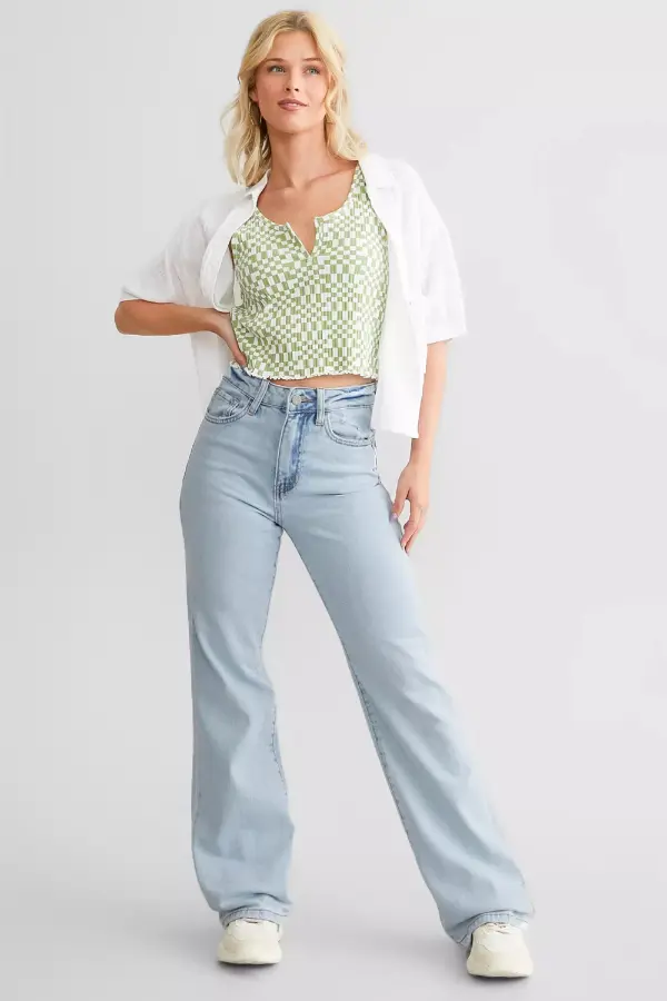 Flare Jeans and Sneakers