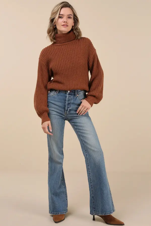 Flare Jeans and Sweater Outfit