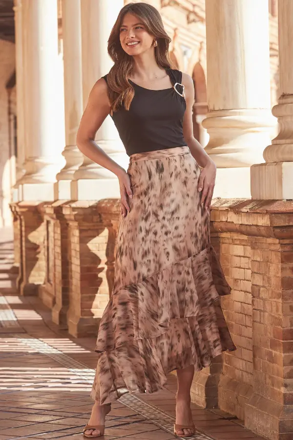 Long Ruffle Skirt