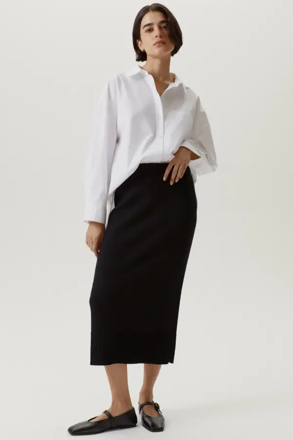 Pencil Skirt Flat Shoes