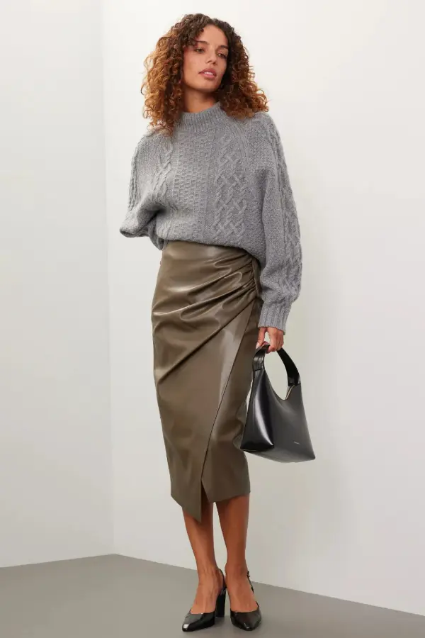 Pencil Skirt With Sweater