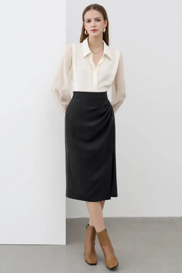 Pencil Skirt and Blouse