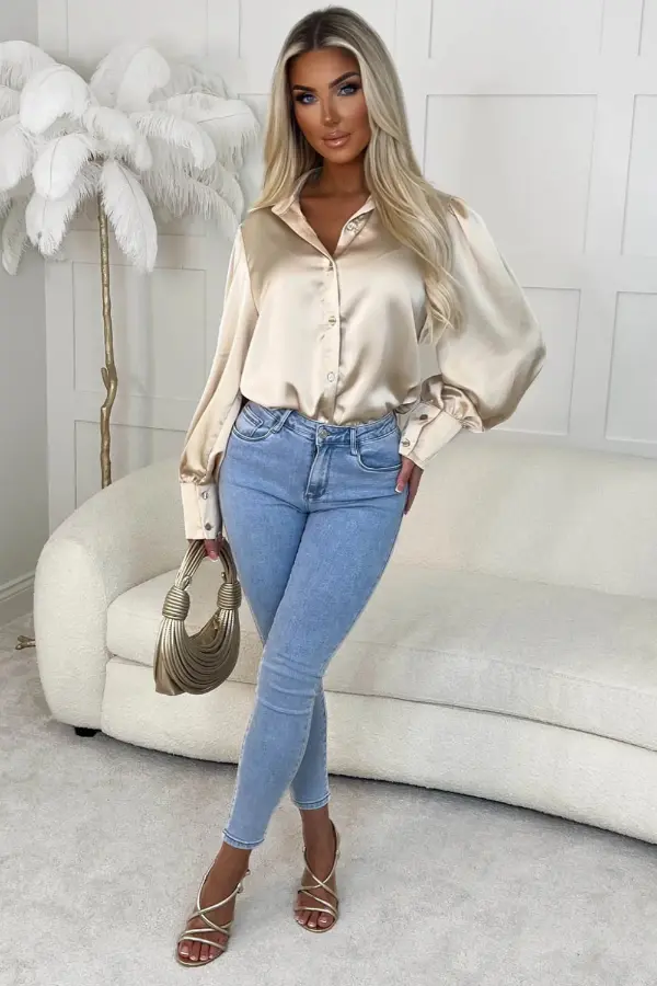 Satin Blouse Long Sleeve
