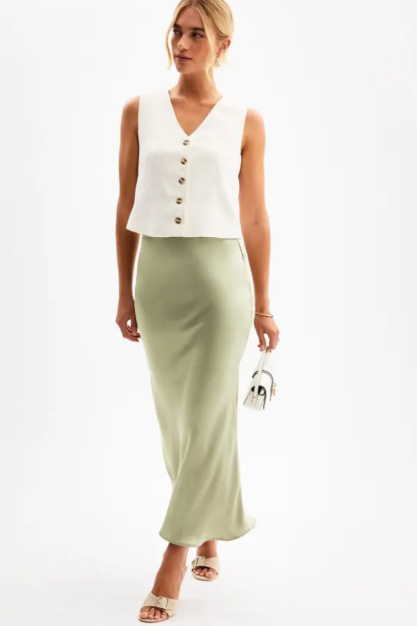 Satin Skirt Formal Outfit