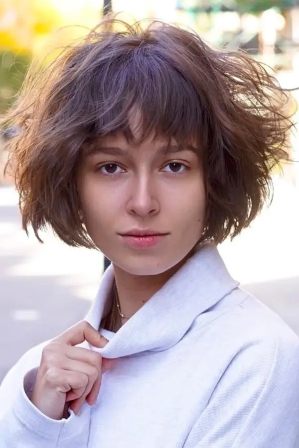 Textured Bob With Bangs
