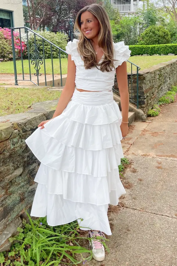 White Ruffle Skirt