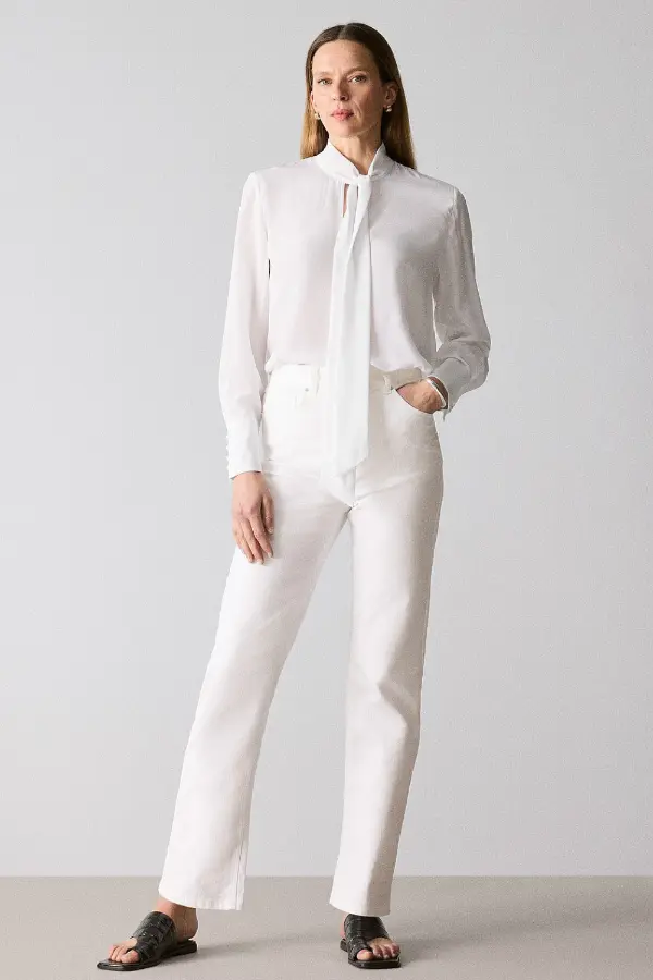White Silk Blouse