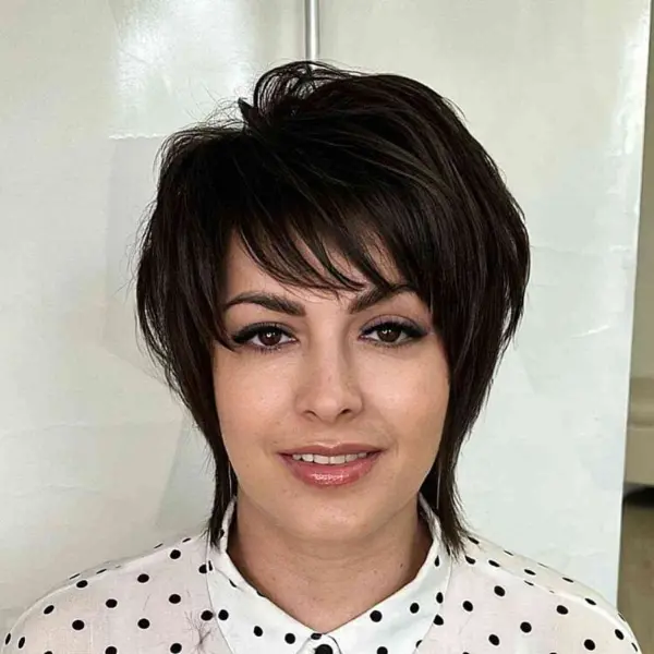 Short Shaggy Haircut with Bangs