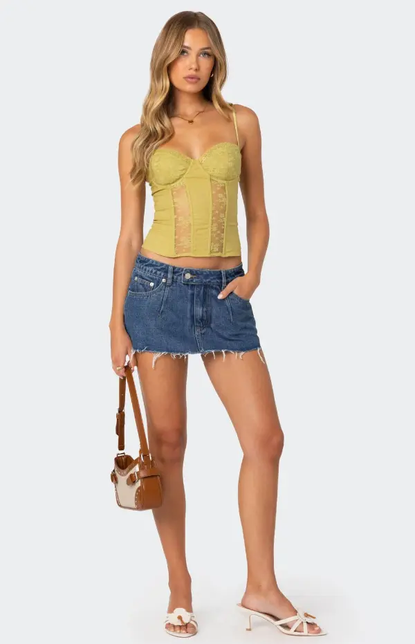 Denim Mini Skirt Outfit Summer