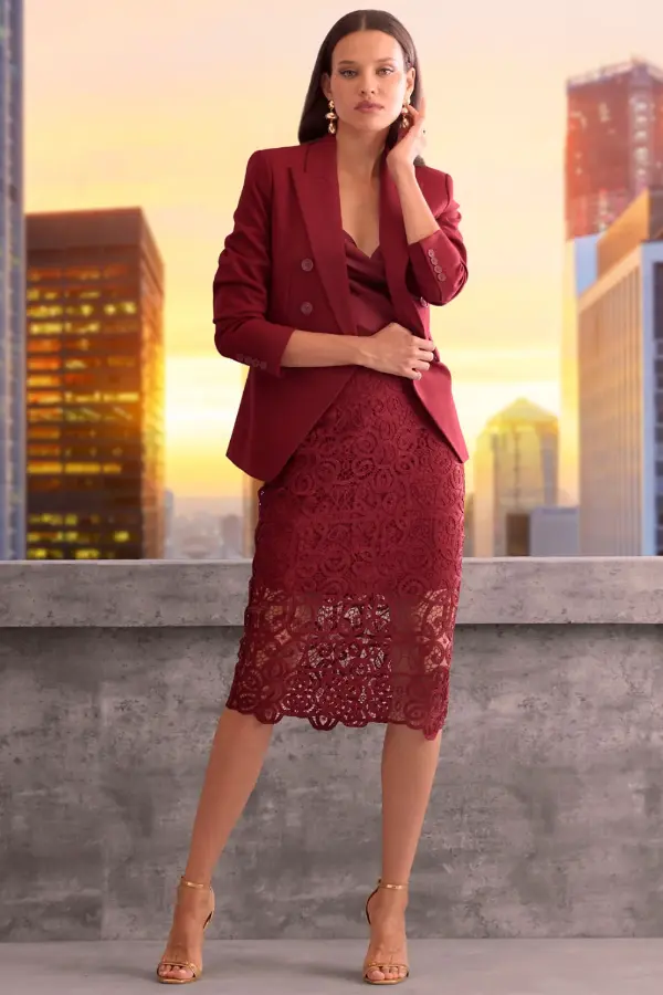 Lace Midi Skirt Outfits