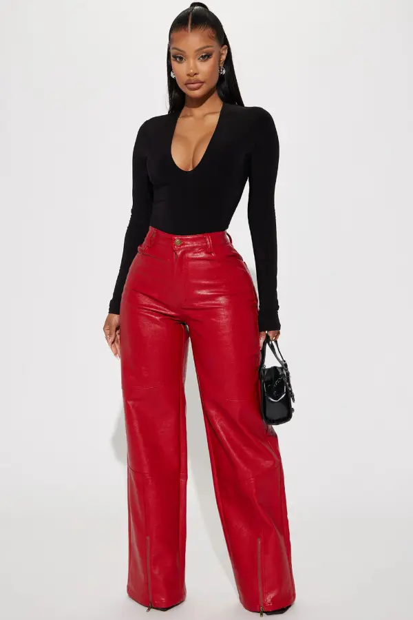 Leather Red Pants Outfit
