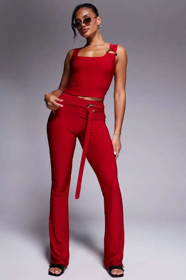 Red Pants Party Outfit