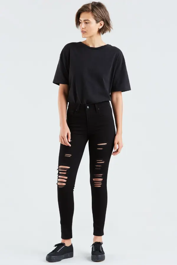 Black Distressed Jeans