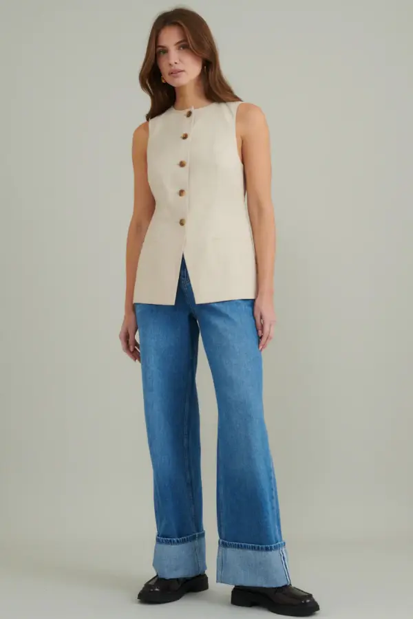 Cream Waistcoat Outfit Women