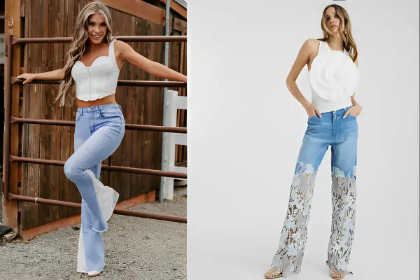 Jeans With Lace Women