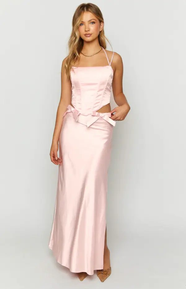 Pink Satin Skirt Ideas
