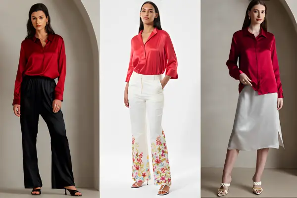 Red Silk Blouses Ideas