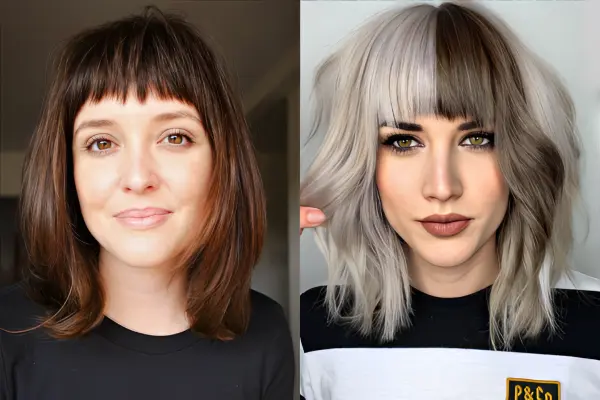 Shoulder Length Hair with Bangs Women