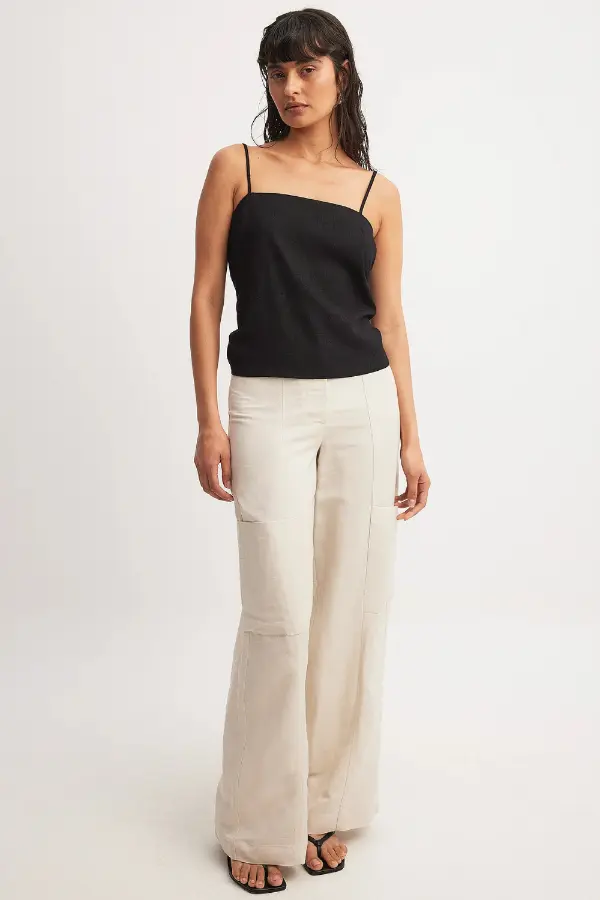 Beige Linen Pants
