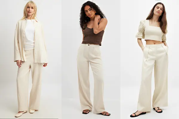 Beige Linen Pants Women