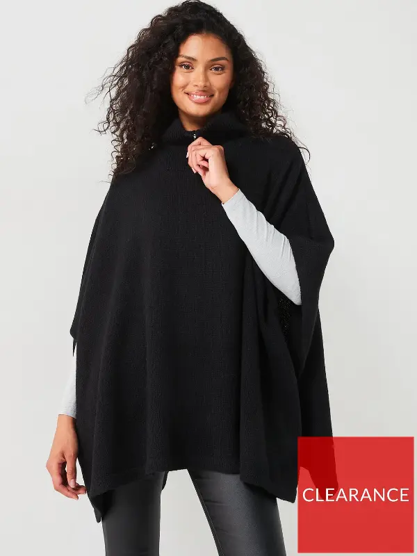 Black Poncho Outfit Winter