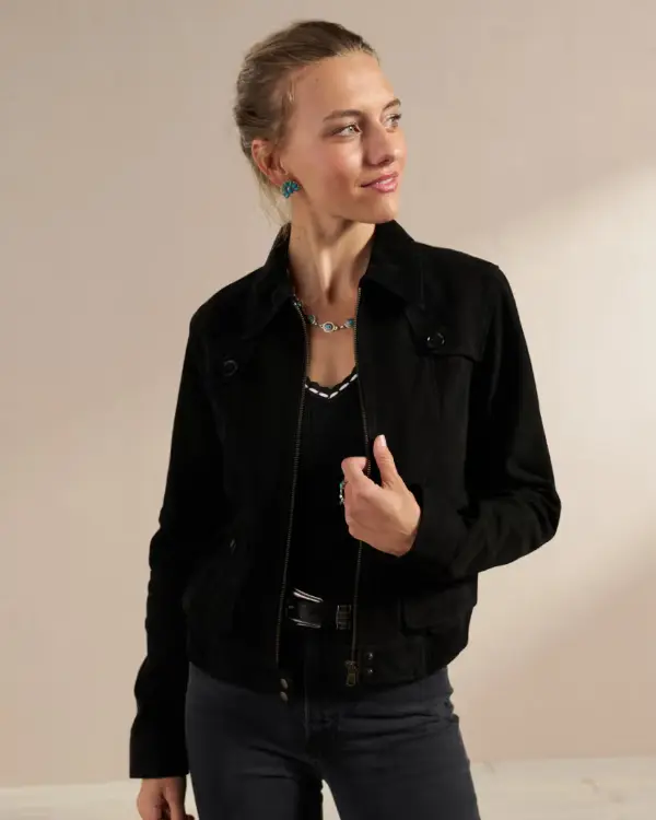Black Suede Jacket Outfit Ideas