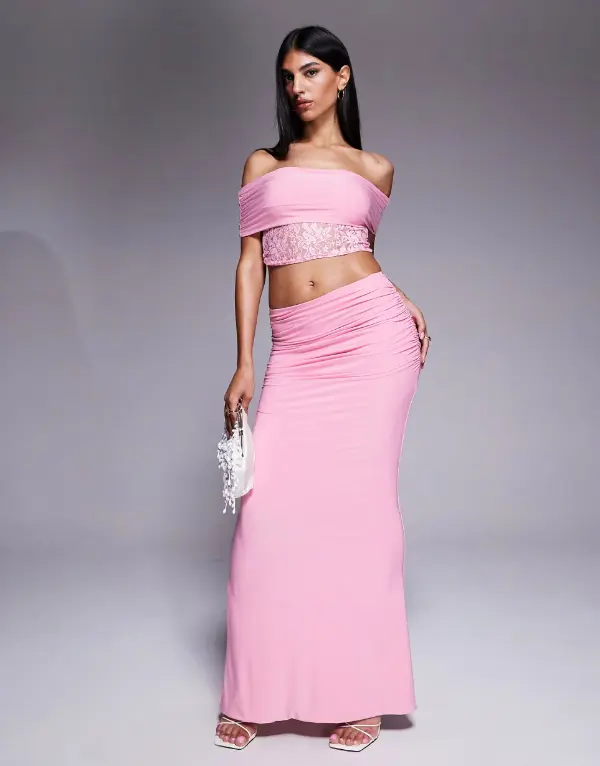 Pink Maxi Skirt Outfit Summer