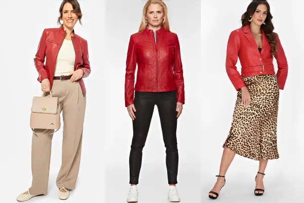 Red Leather Jackets Women