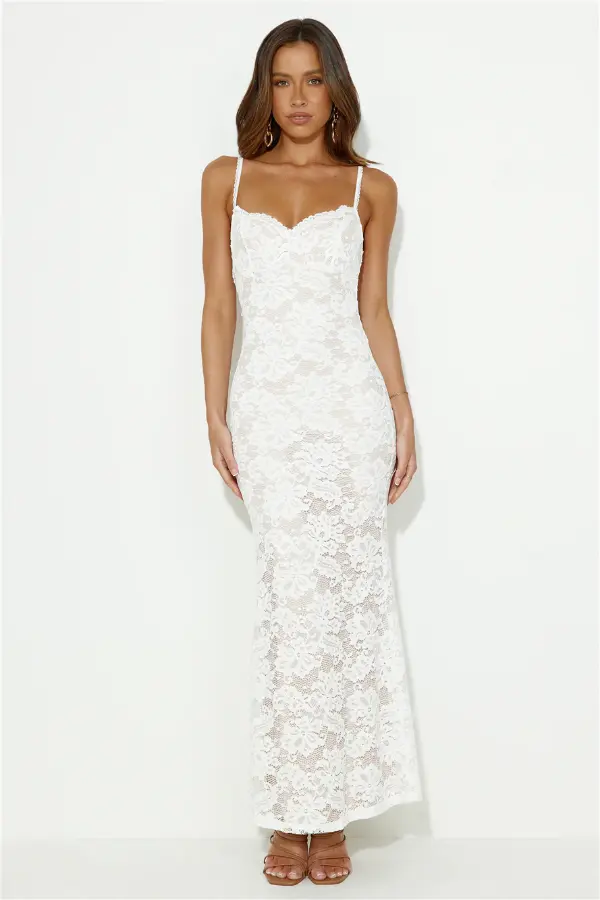 White Lace Dress Long